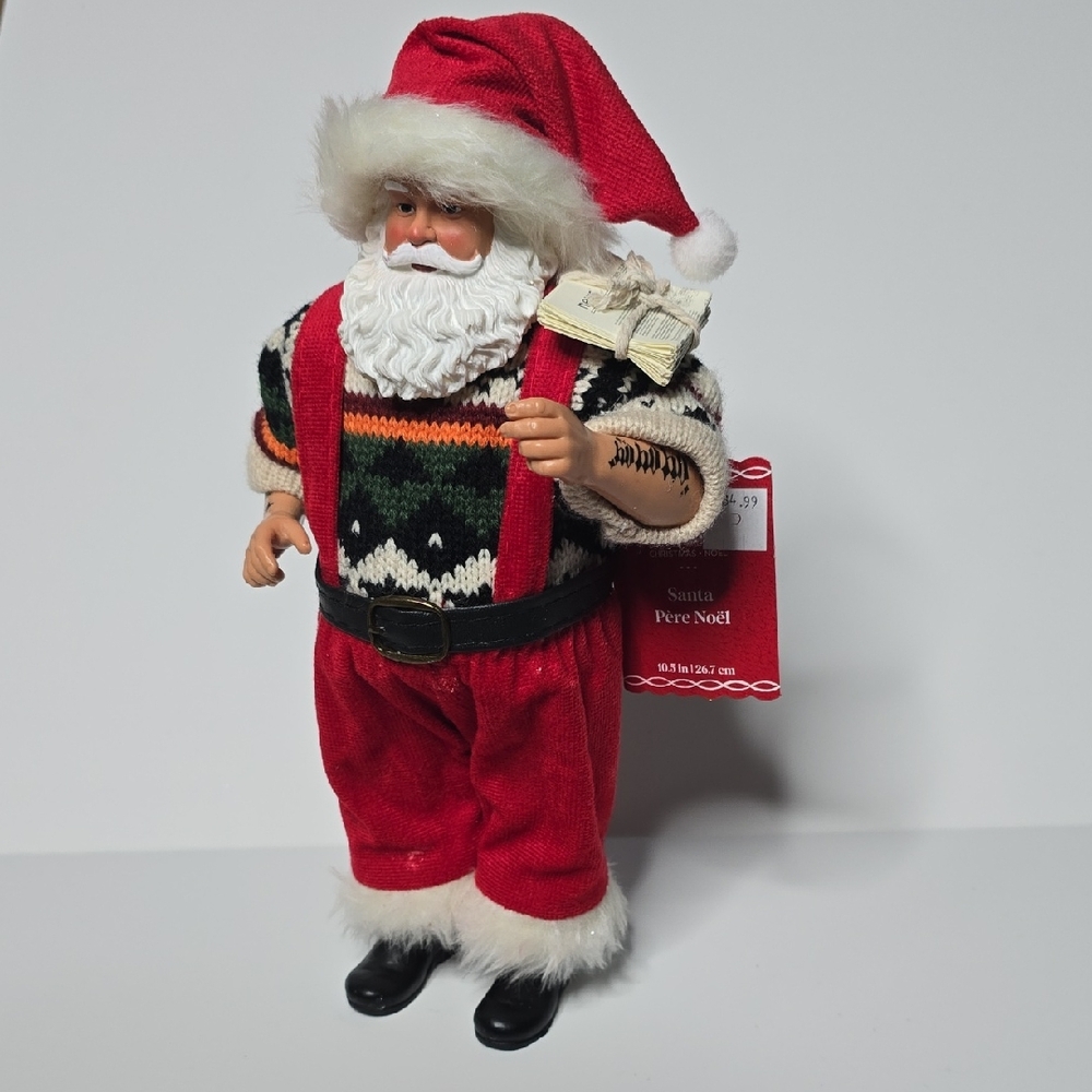 NWT Ashland Santa Claus Decoation w/ Tatoos On His Arms Approx 10.5